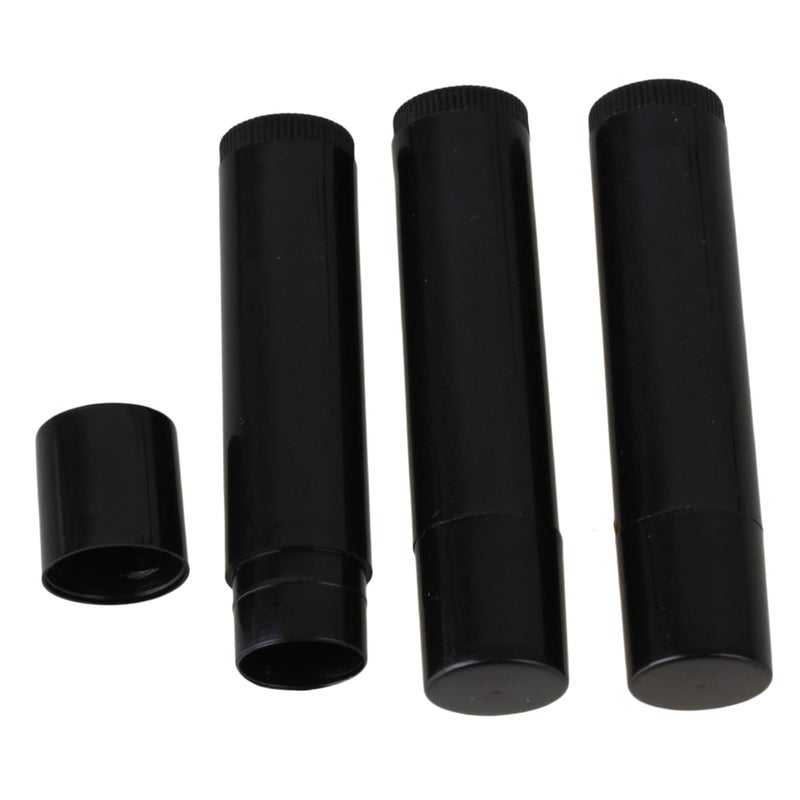 RDEXP Plastic Empty Lip Balm Containers 5ml Free Lipstick Tube Pack of 10 (Black) - Image 2